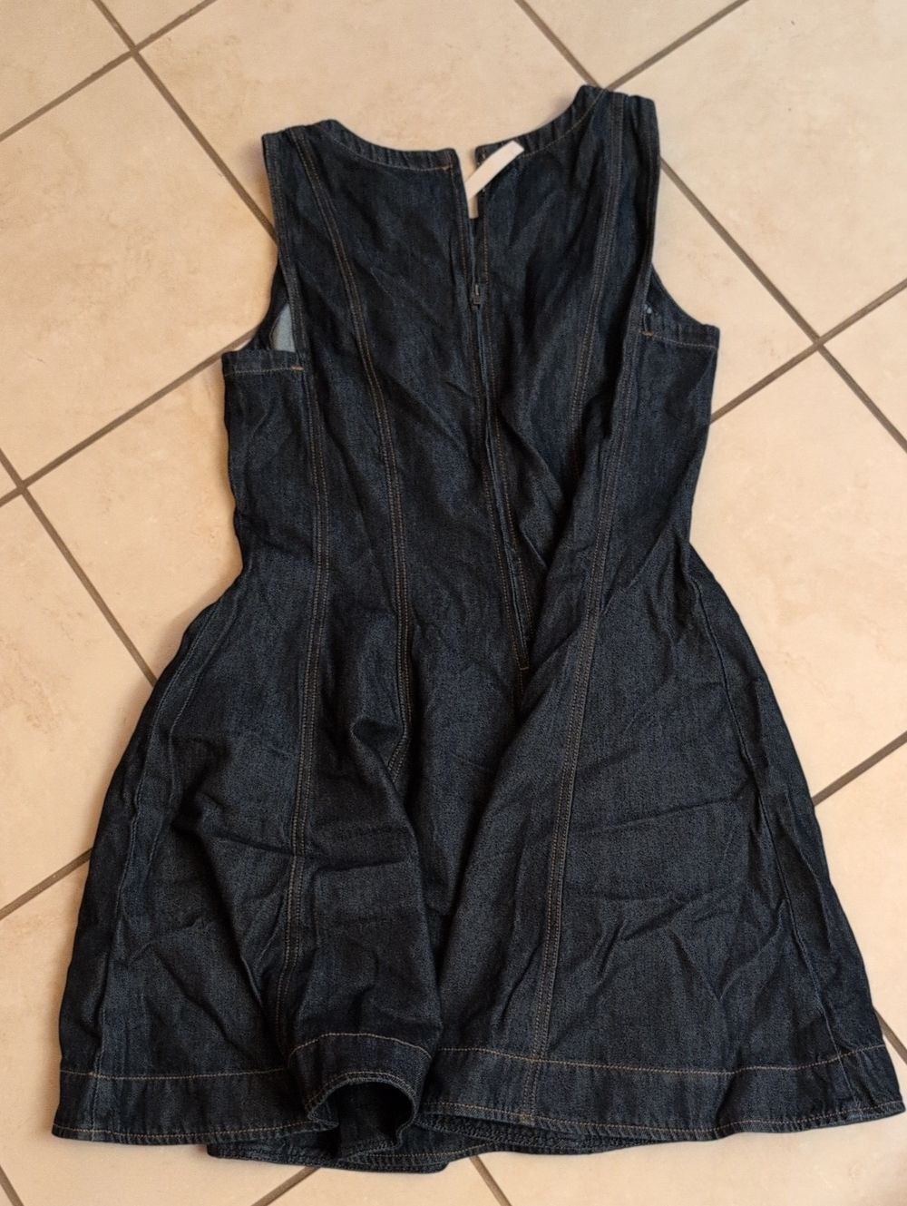 NWT Madewell Airy Denim Circle Mini Dress Rinse Wash Blue Size L - Picture 3 of 13